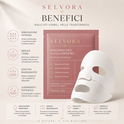 Maschera al collagene biologico, confezione da 4 pezzi, Real Deep Mask